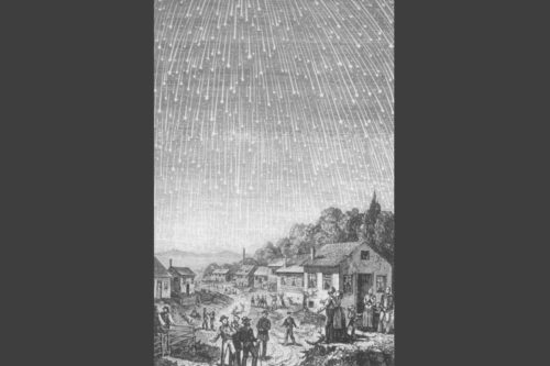 1833年のしし座流星群の大出現の版画