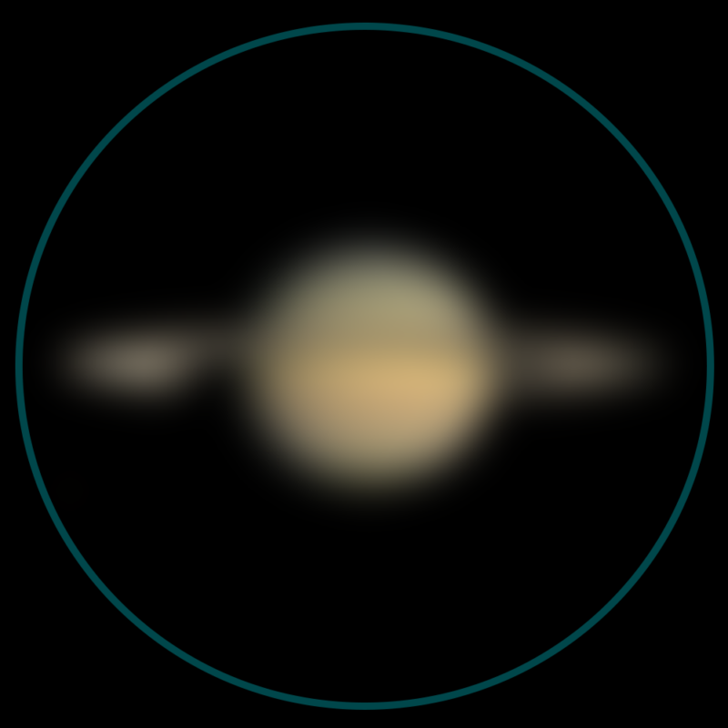 望遠鏡で見た土星のイメージ